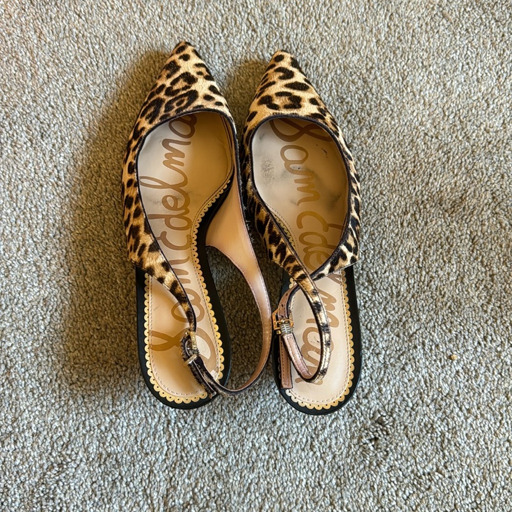 Cheetah Sam Edelman sling backs